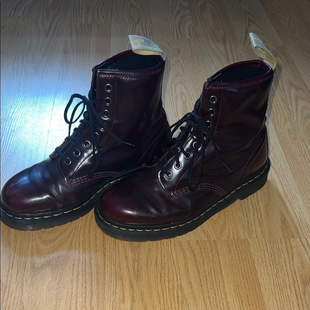 Dr. Martens Cherry Red Arcadia Leather Boots